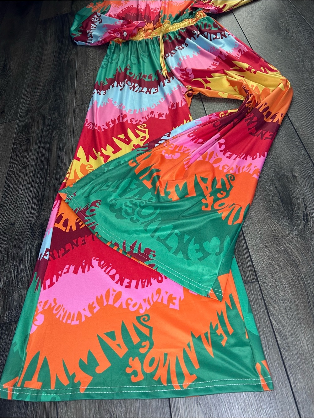 NWOT Tropical Resort Palazzo Jumpsuit Colorful Cruise Vacation Statement Outfit - Picture 3 of 16